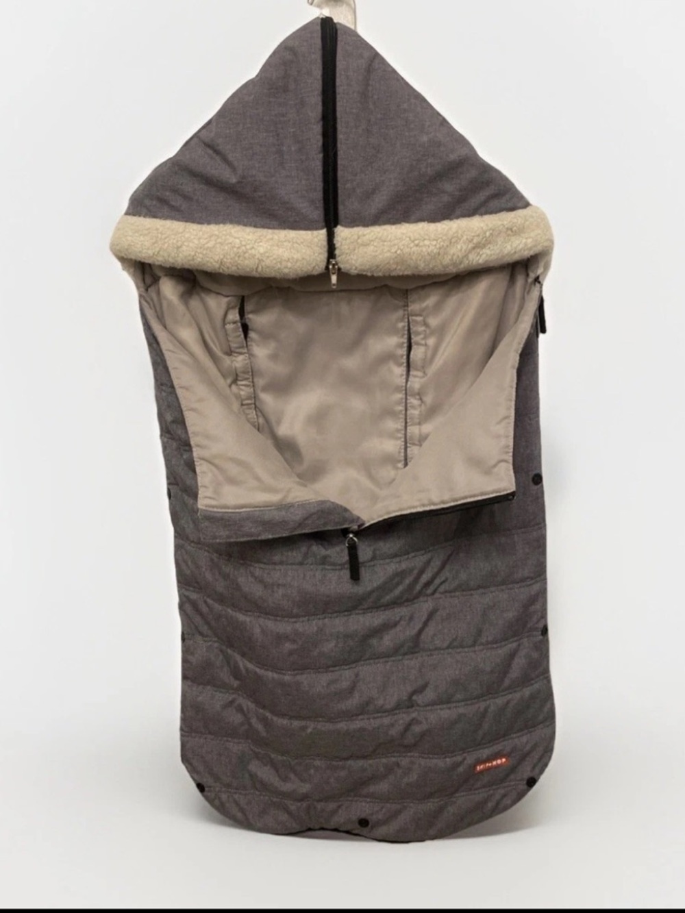 Skip Hop Heather Gray Quilted Customizable Baby Footmuff - Picture 5 of 7